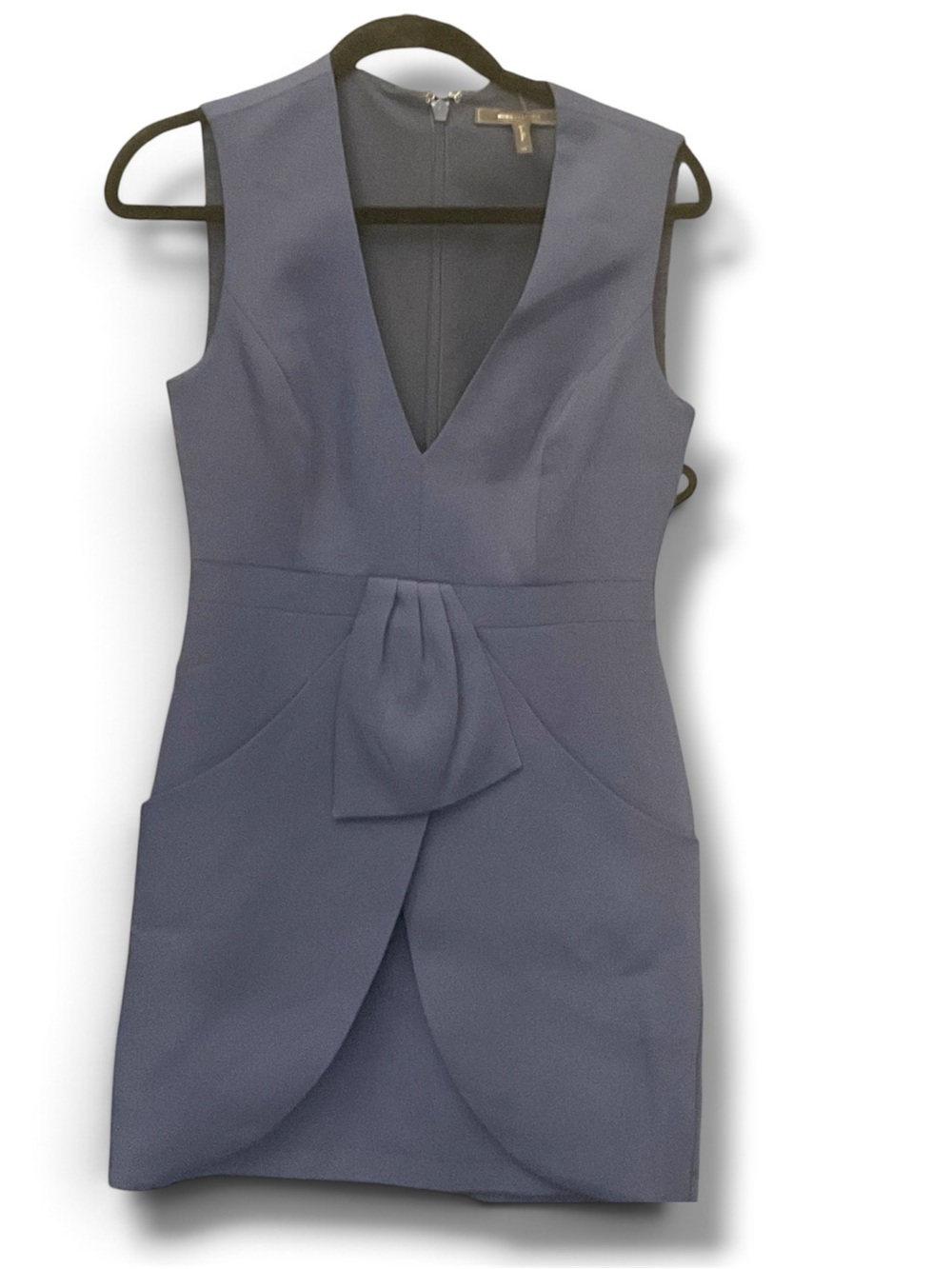 BCBGMaxAzria Navy Blue V-Neck Tulip Mini Dress
